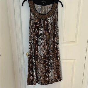 Brown and Black Sleeveless dress